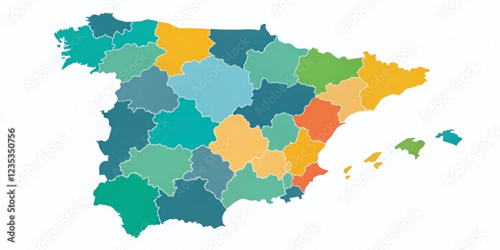 Obraz premium Spain Map Vector Illustration Design