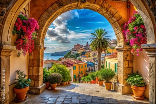 Sun-Kissed Arches of a Mediterranean City