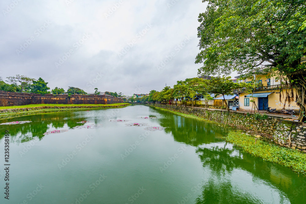 Obraz premium Hue - Vietnam. December 08, 2015. Imperial Enclosure Top choice historic site in Hue, Vietnam.