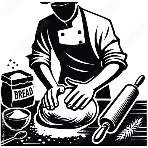 Baker Kneading Dough