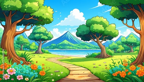 landscape with trees