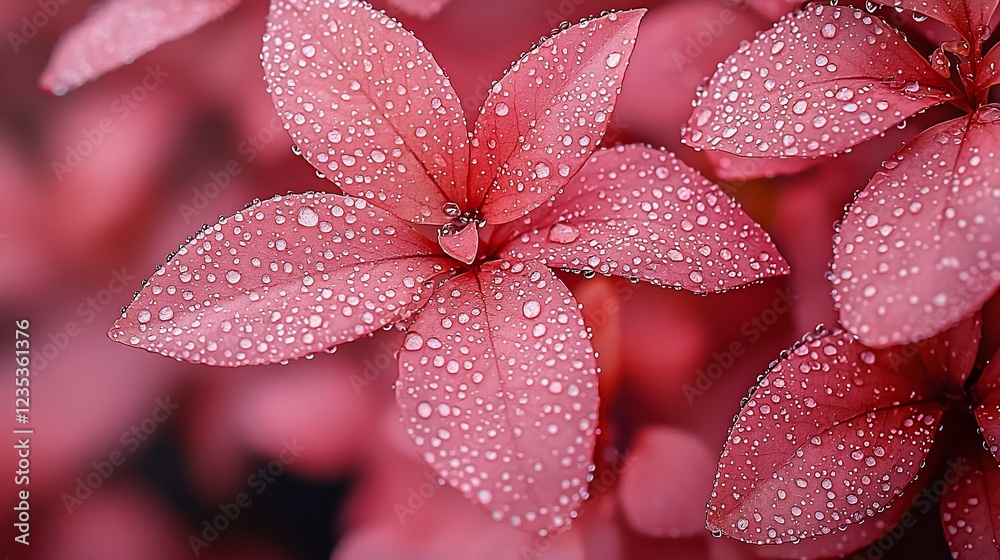 Dew-Kissed Petals: A Symphony of Pink and Water Dew-Kissed Petals: A Symphony of Pink and Water