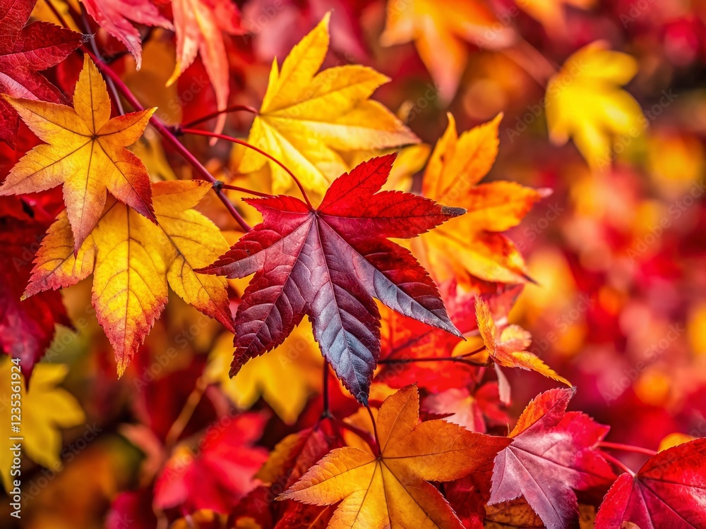 Vibrant Autumn Leaves: Red and Yellow Foliage in Fall Vibrant Autumn Leaves: Red and Yellow Foliage in Fall