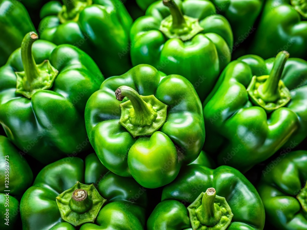 Vibrant Green Bell Peppers Close-Up Stock Photo - Fresh Produce Macro Photography Vibrant Green Bell Peppers Close-Up Stock Photo - Fresh Produce Macro Photography