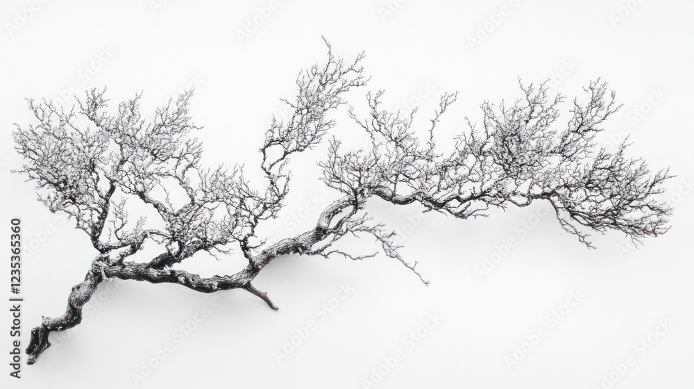 Obraz premium Snow-covered branches, winter scene, minimalist, nature photography, website design