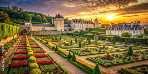 Villandry Gardens: Vintage Style French Chateau Garden Photography