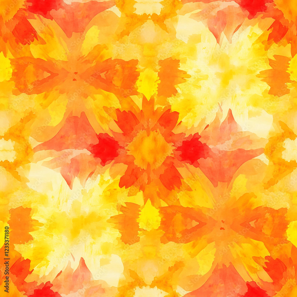 A watercolor painting of a flower with a yellow background A watercolor painting of a flower with a yellow background