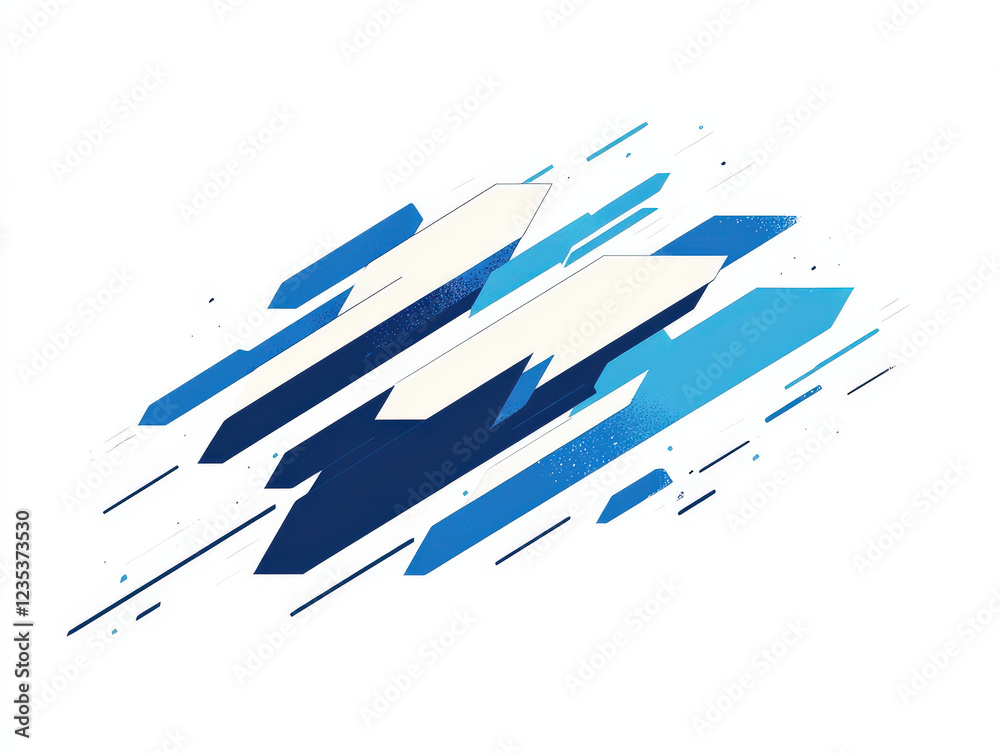 Fototapeta premium Abstract Speed Blue: Dynamic abstract artwork featuring streaks of blue and white, evoking a sense of rapid motion and futuristic energy.