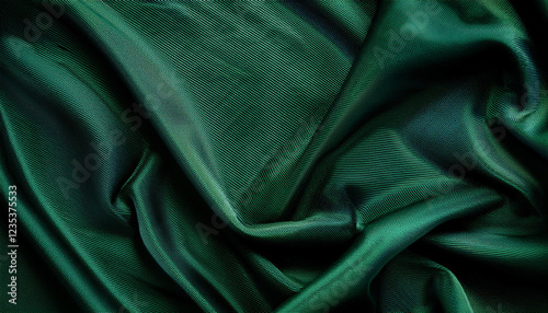 darkish green background from a fabric material material with natural texture backdrop photo