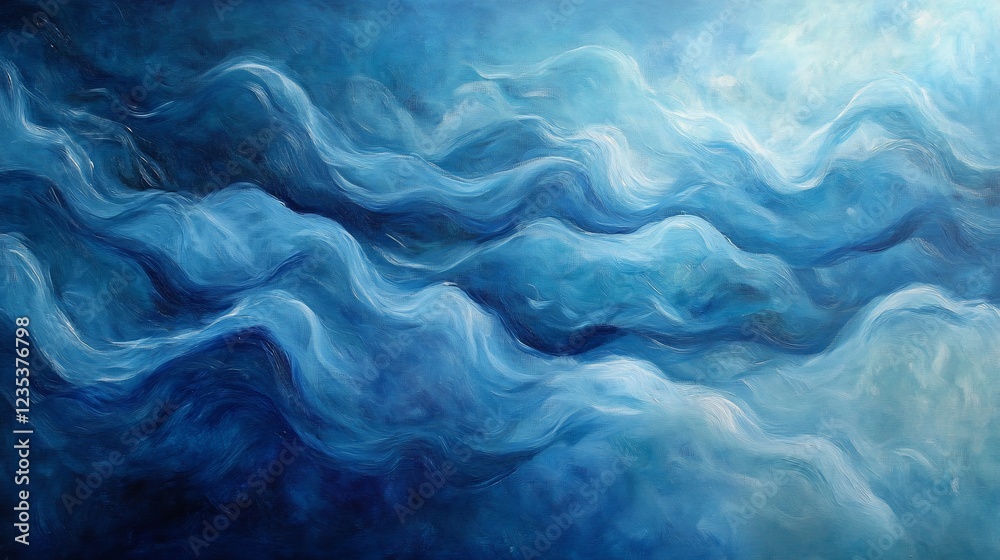 Abstract Ocean Waves: A Serene Blue Canvas Abstract Ocean Waves: A Serene Blue Canvas
