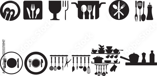 restaurant menu template set of kitchen utensils
