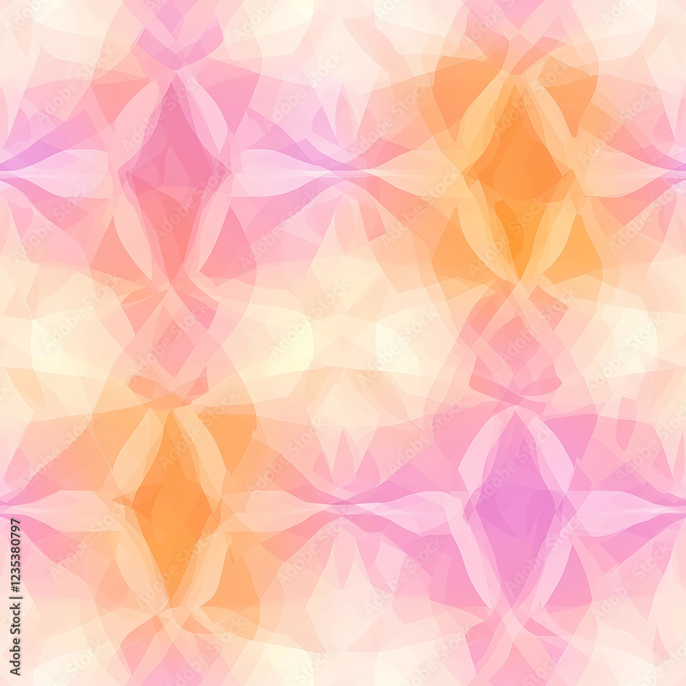 Obraz premium A colorful pattern of pink and orange with a diamond shape in the middle