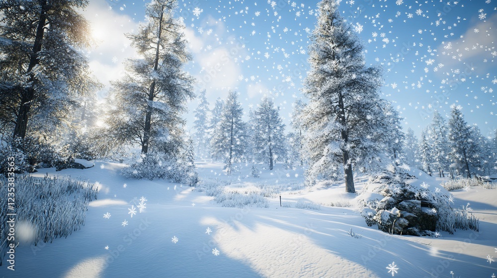 Winter Wonderland: A Snowy Forest Scene Winter Wonderland: A Snowy Forest Scene
