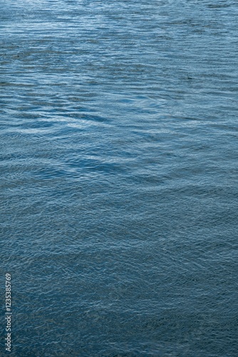 Obraz na płótnie Abstract azure water surface with mild waves, vertical w salonie