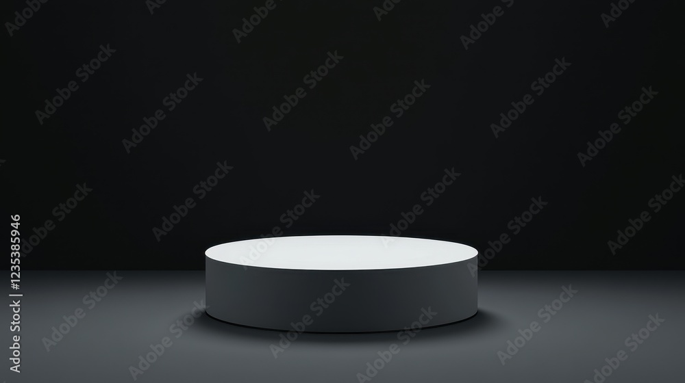A simple cylindrical platform on a dark background A simple cylindrical platform on a dark background