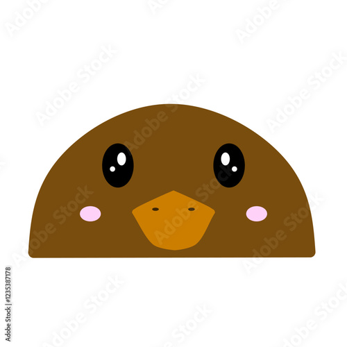 cute mother duck vector, cartoon duck face, drawing duck face easy and simple full color