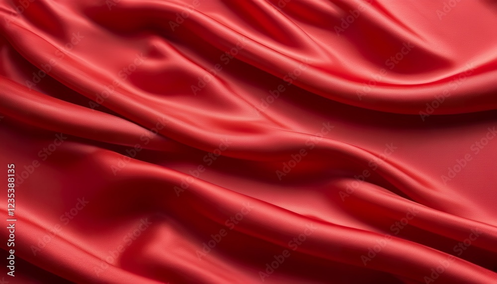 Closeup of rich red satin fabric, elegantly draped, showcasing its smooth texture and luxurious sheen. The folds create a sense of depth and movement. Closeup of rich red satin fabric, elegantly draped, showcasing its smooth texture and luxurious sheen. The folds create a sense of depth and movement.