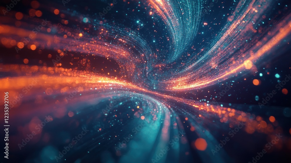 Abstract Swirling Lights with Orange and Blue Glows Abstract Swirling Lights with Orange and Blue Glows