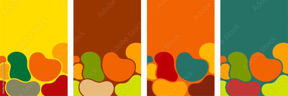 Fotografie Autumn postcards with colorful blobs