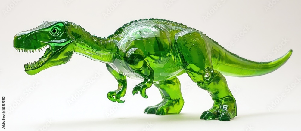 Obraz premium Luminous Green Tyrannosaurus Rex: A Captivating Sculpture