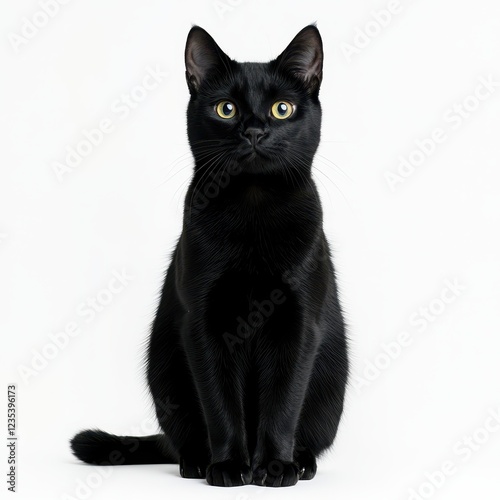 Majestic Black Cat with Striking Yellow Eyes