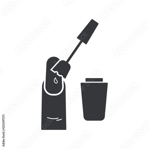 Isolated pictogram of nail polish representing a symbol of women's beauty and elegance