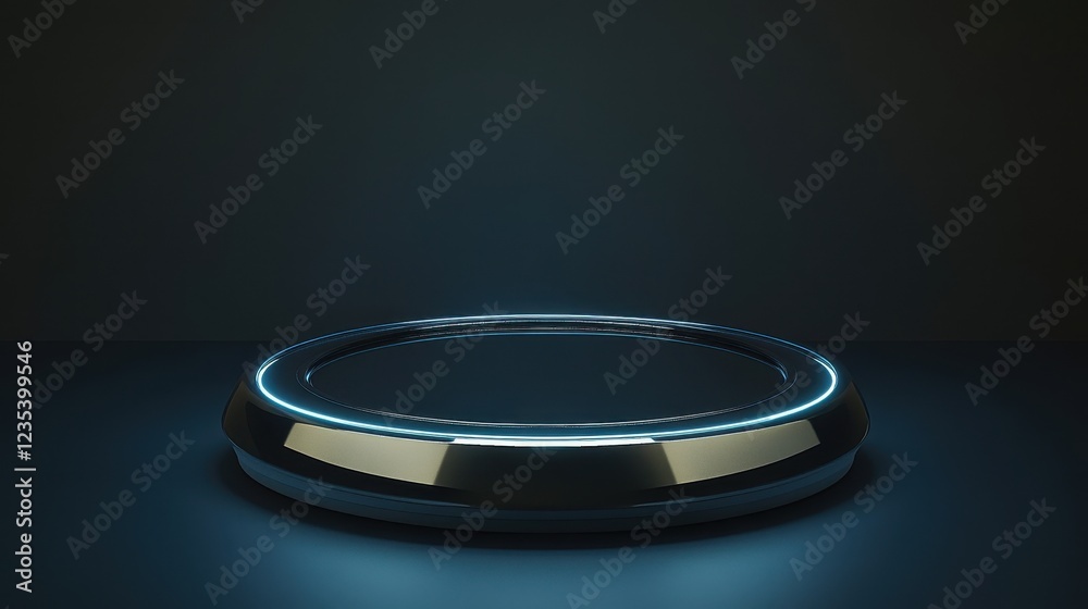 Illuminated Circular Platform Dark Background Illuminated Circular Platform Dark Background