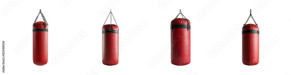 Red Punching Bag on Transparent Background Red Punching Bag on Transparent Background