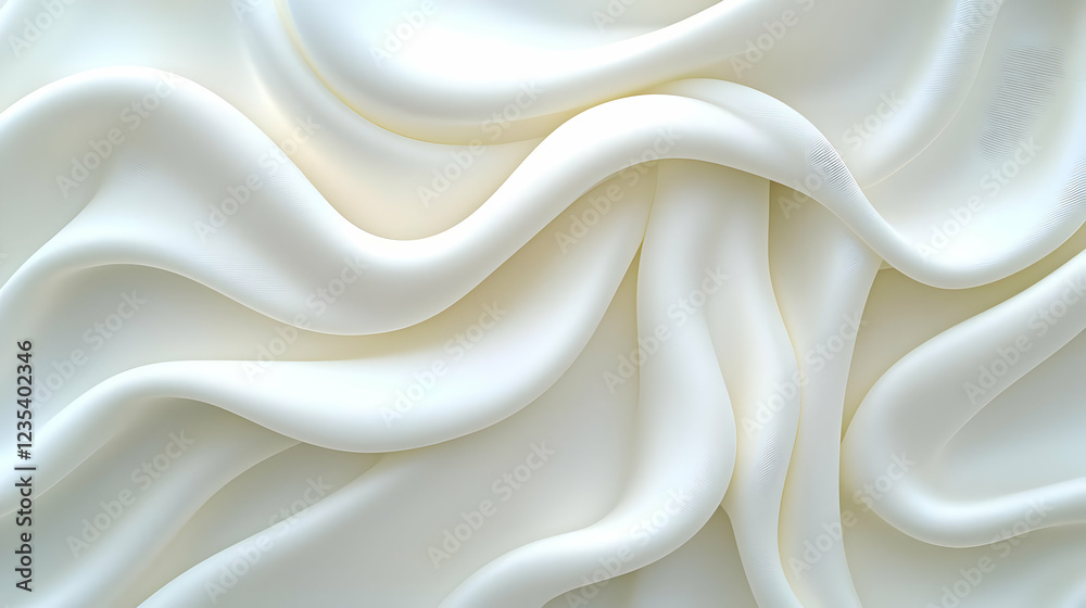 Obraz premium Smooth white fabric waves, elegant texture, background, design
