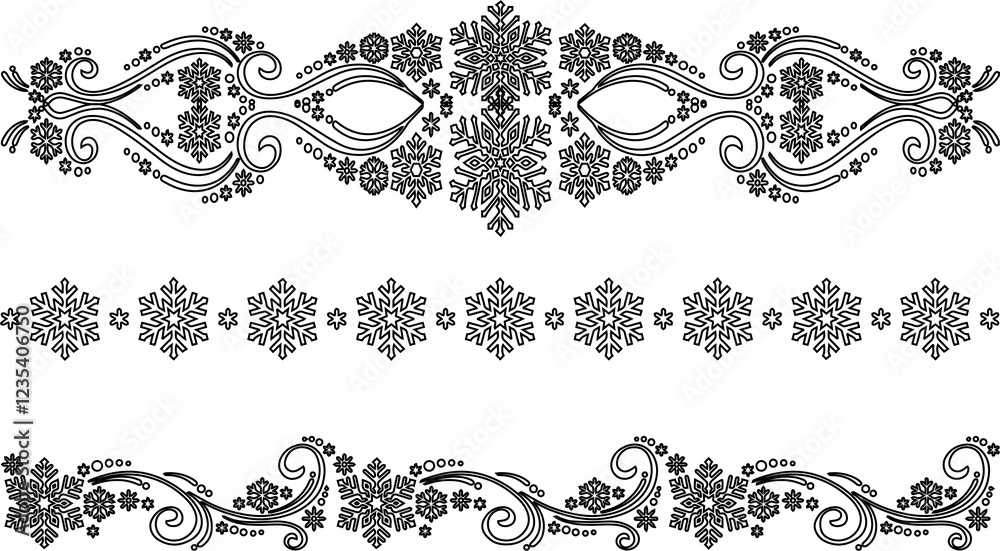 Fototapeta premium Seamless floral border vector template. Ornament repeating divider.