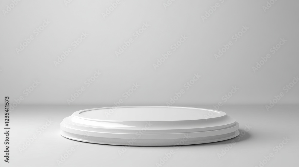 White Circular Platform Minimalist Display Stand White Circular Platform Minimalist Display Stand