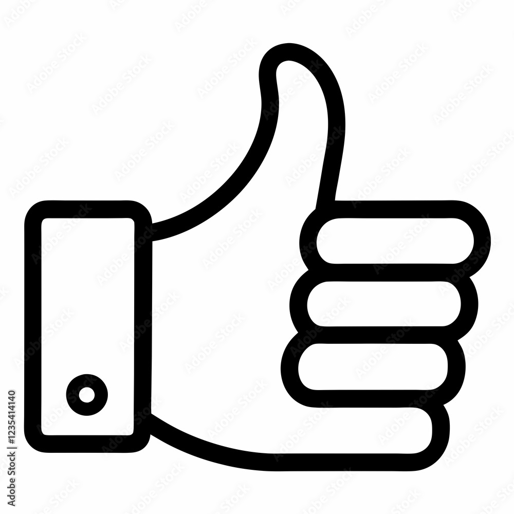 Simple Thumbs Up Icon, Positive Feedback Symbol Simple Thumbs Up Icon, Positive Feedback Symbol