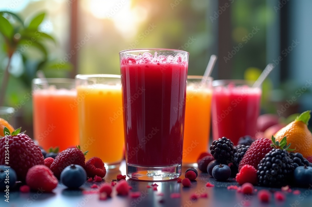A refreshing and healthy beverage made from various fruits and vegetables A refreshing and healthy beverage made from various fruits and vegetables