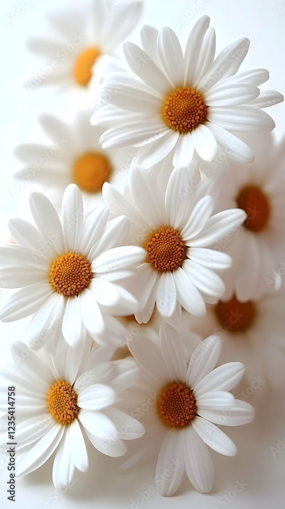 Obraz premium Close-Up of a Bouquet of White Daisies, Realistic Flower Photography