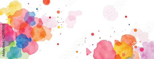 Holi colorful abstract liquid watercolor background with artistic, paint, splashes, grunge, splatter, texture, powder, Artwork for creative banner, card, template, effect, ink, blot design vector
