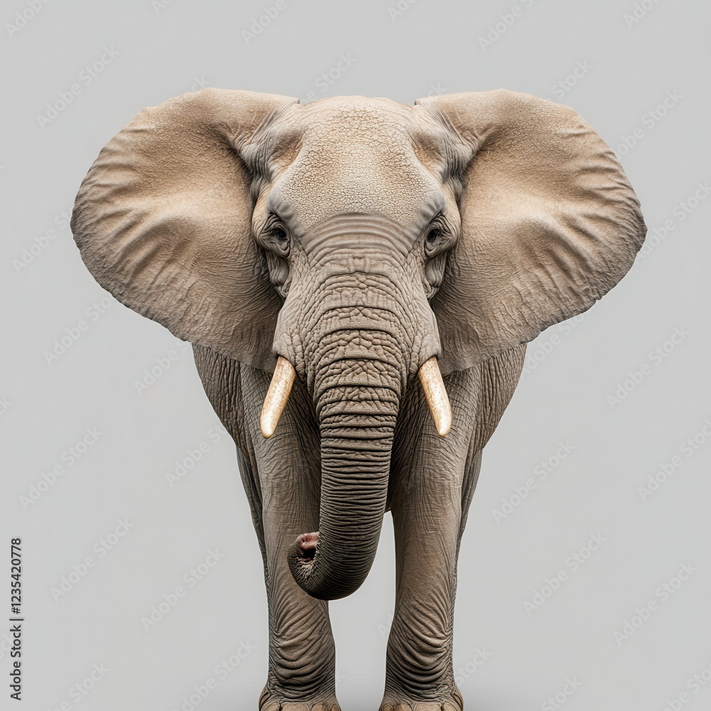 Obraz premium Realistic Elephant Portrait with Detailed Textures