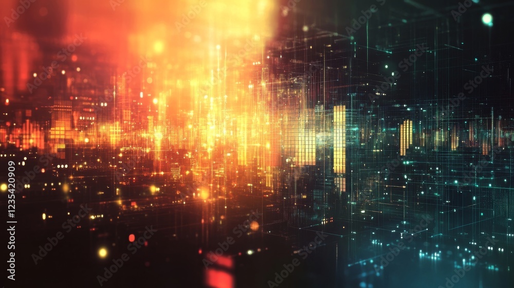Abstract Digital Cityscape: A Futuristic Metropolis of Light and Data Streams Abstract Digital Cityscape: A Futuristic Metropolis of Light and Data Streams
