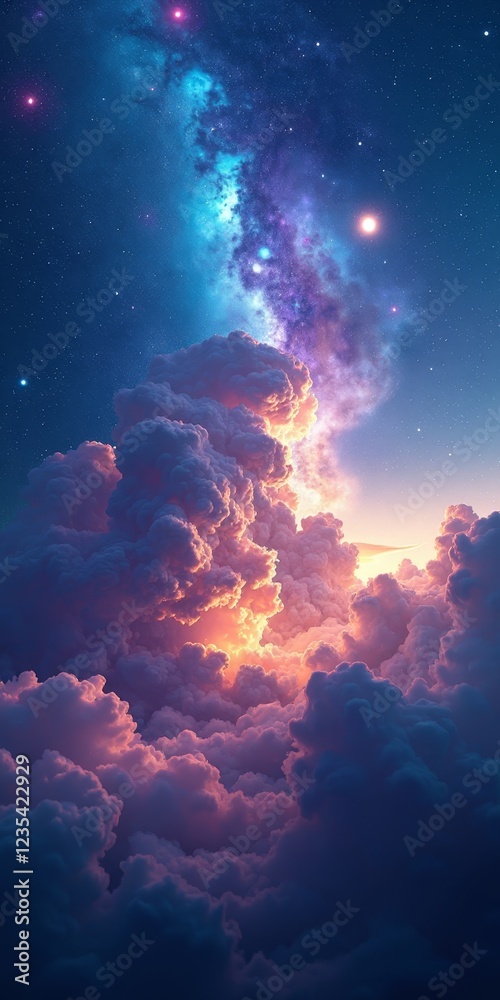 A breathtaking celestial display of stars and clouds A breathtaking celestial display of stars and clouds