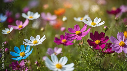 Beautiful spring summer bright natural summer greeting card wildflowers spring concept