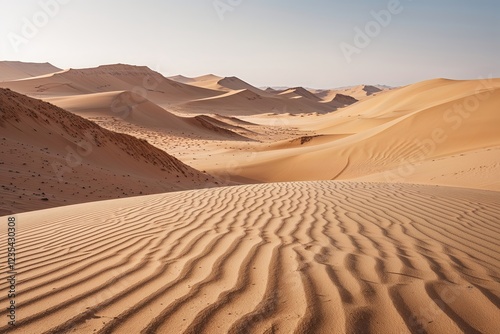 Remote Desert Sand Dune Texture on White Background photo
