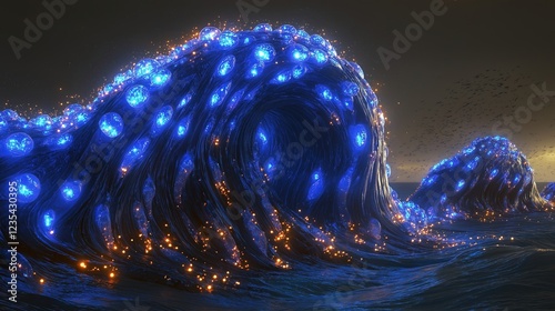 Breathtaking Seascape with Midnight Ocean Glow
