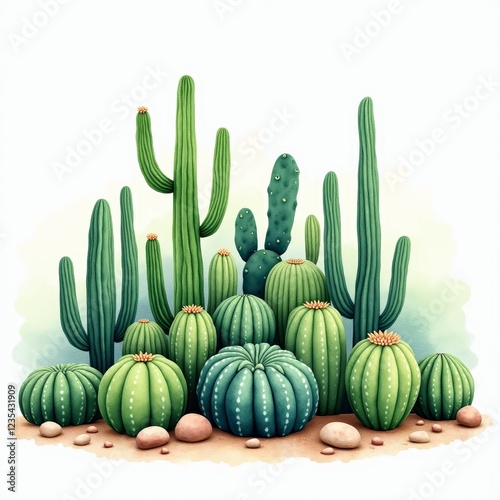 Prickly yet beautiful, cacti thrive in arid lands, their spines a testament to survival