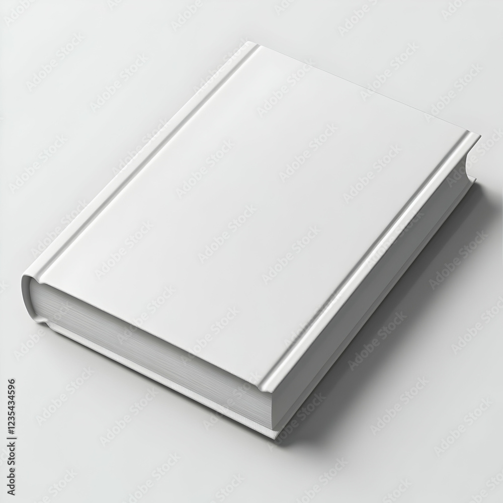 Blank White Book 3D Render Illustration Mockup