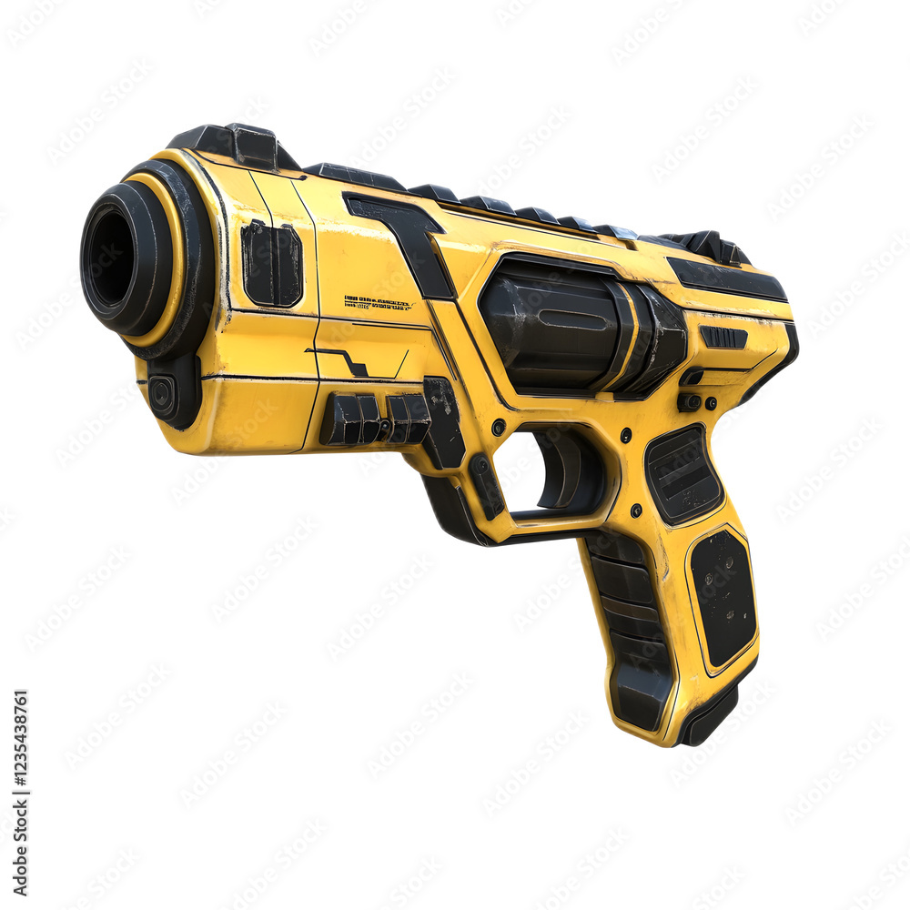 Futuristic Yellow and Black Blaster Sci Fi Weapon Futuristic Yellow and Black Blaster Sci Fi Weapon