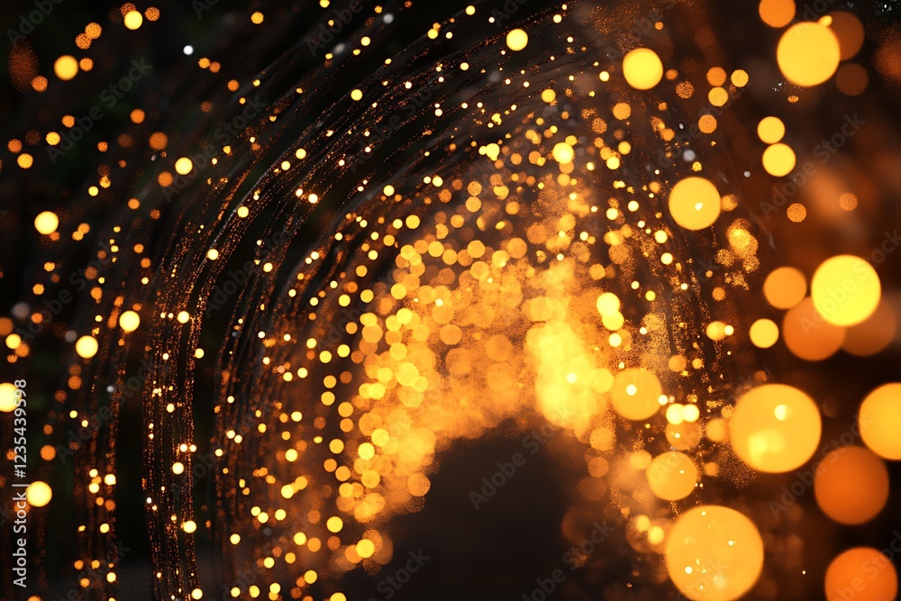 Naklejka premium A mesmerizing tunnel of glowing orbs creating a magical atmosphere.