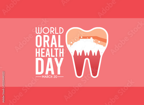 Vector illustration of world oral health day. Poster or banner. March 20. Flat design vector illustration.