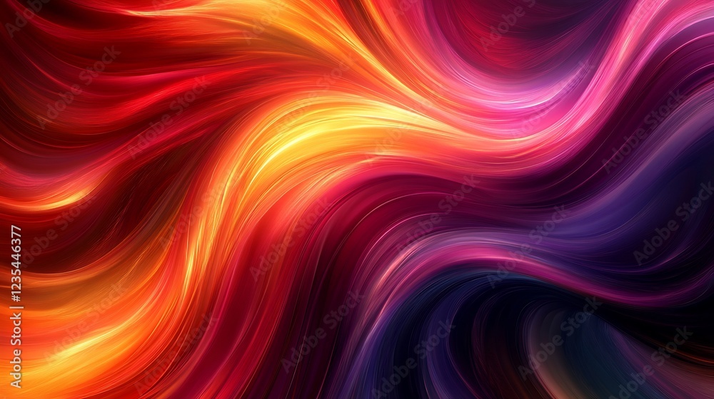 Obraz premium Abstract swirling vibrant hues paint dynamic fiery energy. AI Generated