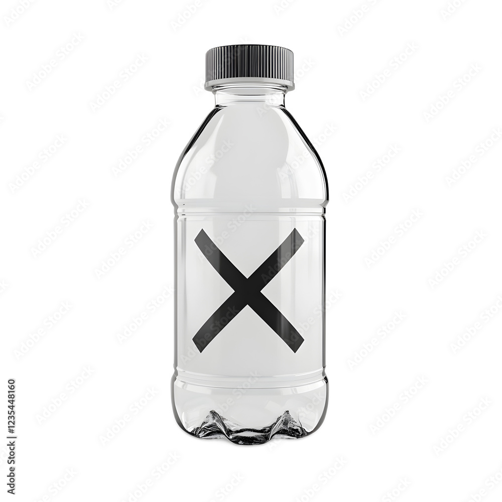 Fototapeta premium Transparent Plastic Water Bottle on Isolated White Background