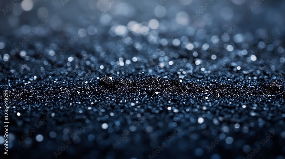 Dark Blue Water Droplets Sparkle Softly. AI Generated Dark Blue Water Droplets Sparkle Softly. AI Generated