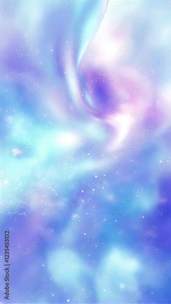 3D render of an iridescent holographic background, with pastel blue and purple colors